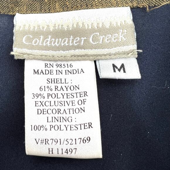 Coldwater Creek Multi-Media Patchwork Embroidered Wearable Art Jacket M - Picture 5 of 8